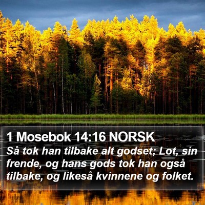 1 Mosebok 14:16 NORSK Bible Verse Image