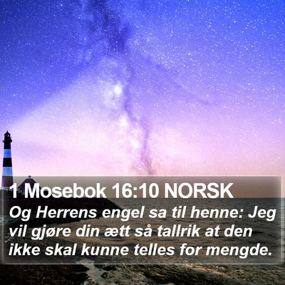 1 Mosebok 16:10 NORSK Bible Verse Image