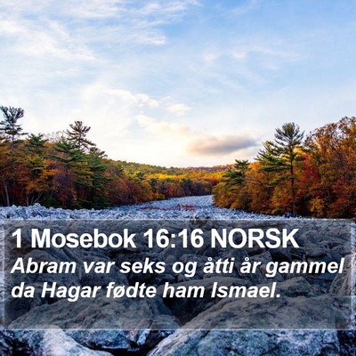 1 Mosebok 16:16 NORSK Bible Verse Image