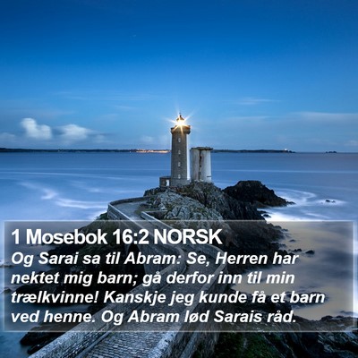 1 Mosebok 16:2 NORSK Bible Verse Image