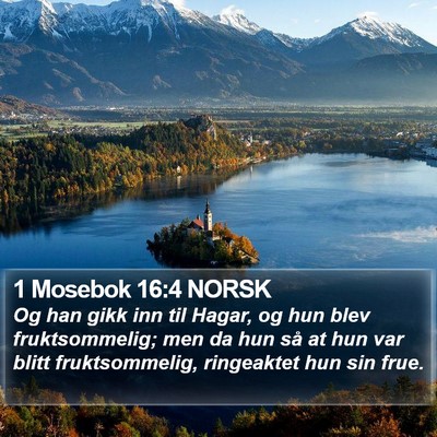 1 Mosebok 16:4 NORSK Bible Verse Image