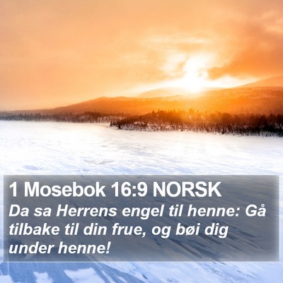 1 Mosebok 16:9 NORSK Bible Verse Image