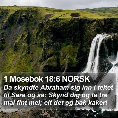 1 Mosebok 18:6 NORSK Bible Verse Image