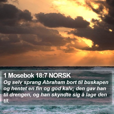 1 Mosebok 18:7 NORSK Bible Verse Image