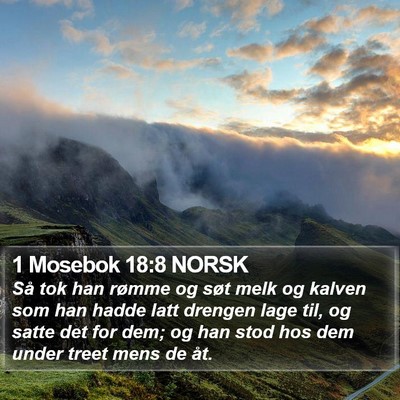 1 Mosebok 18:8 NORSK Bible Verse Image