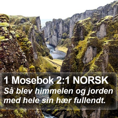 1 Mosebok 2:1 NORSK Bible Verse Image