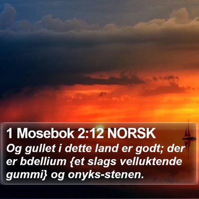 1 Mosebok 2:12 NORSK Bible Verse Image