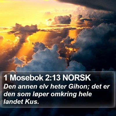 1 Mosebok 2:13 NORSK Bible Verse Image