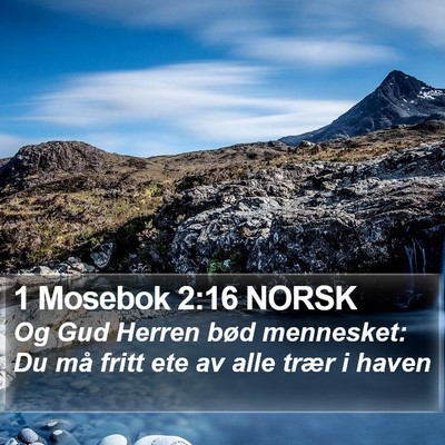 1 Mosebok 2:16 NORSK Bible Verse Image