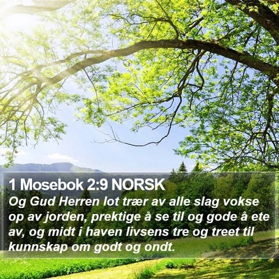 1 Mosebok 2:9 NORSK Bible Verse Image