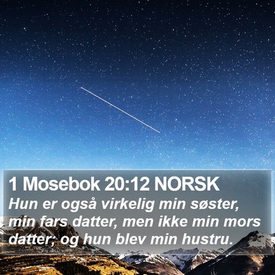 1 Mosebok 20:12 NORSK Bible Verse Image