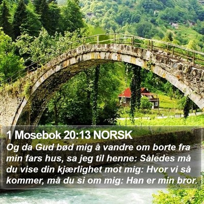1 Mosebok 20:13 NORSK Bible Verse Image