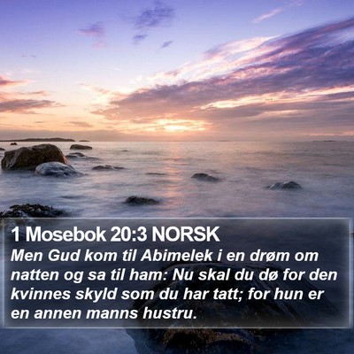 1 Mosebok 20:3 NORSK Bible Verse Image