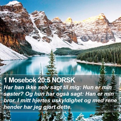 1 Mosebok 20:5 NORSK Bible Verse Image