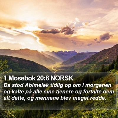 1 Mosebok 20:8 NORSK Bible Verse Image