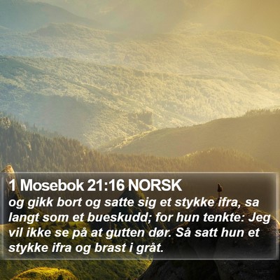 1 Mosebok 21:16 NORSK Bible Verse Image