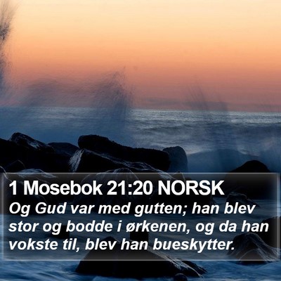 1 Mosebok 21:20 NORSK Bible Verse Image
