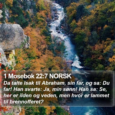 1 Mosebok 22:7 NORSK Bible Verse Image