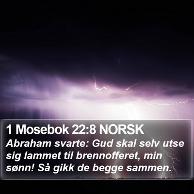1 Mosebok 22:8 NORSK Bible Verse Image