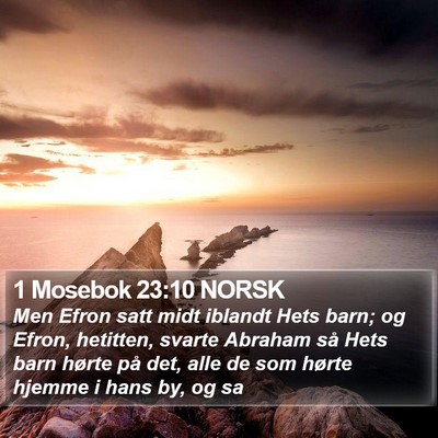 1 Mosebok 23:10 NORSK Bible Verse Image