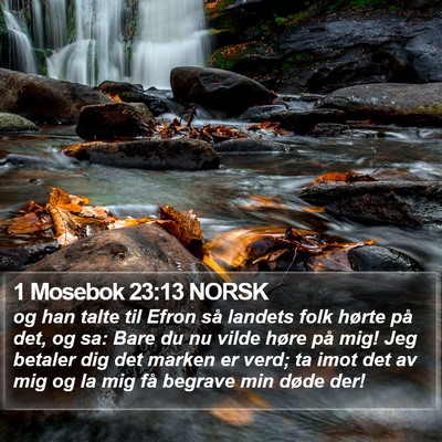 1 Mosebok 23:13 NORSK Bible Verse Image