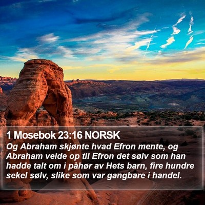 1 Mosebok 23:16 NORSK Bible Verse Image