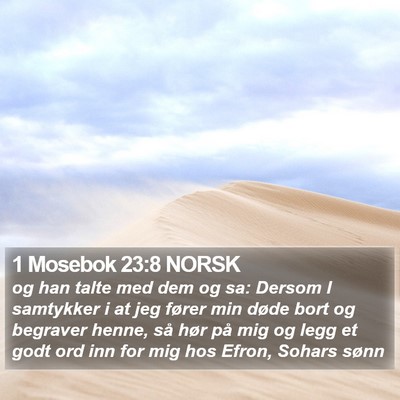 1 Mosebok 23:8 NORSK Bible Verse Image