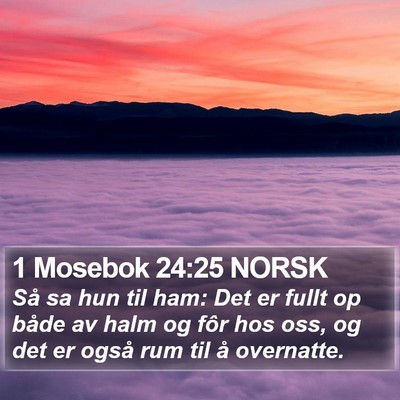 1 Mosebok 24:25 NORSK Bible Verse Image