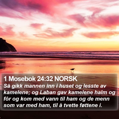 1 Mosebok 24:32 NORSK Bible Verse Image