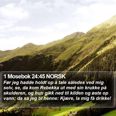 1 Mosebok 24:45 NORSK Bible Verse Image