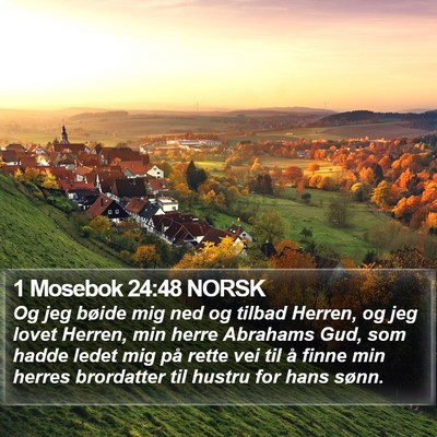 1 Mosebok 24:48 NORSK Bible Verse Image