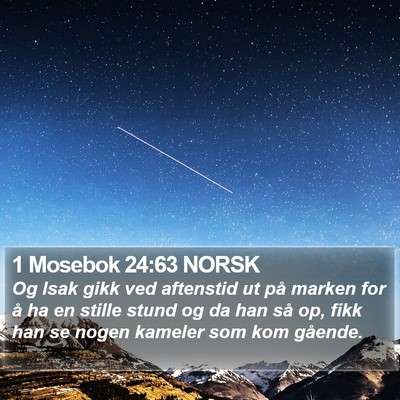 1 Mosebok 24:63 NORSK Bible Verse Image