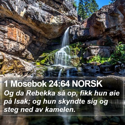 1 Mosebok 24:64 NORSK Bible Verse Image
