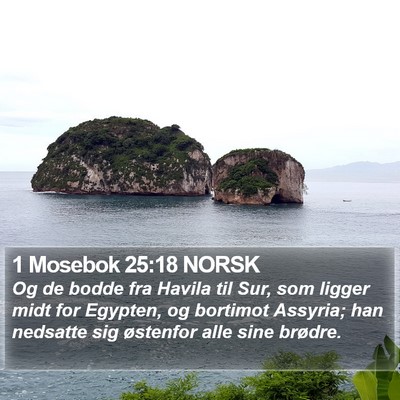 1 Mosebok 25:18 NORSK Bible Verse Image