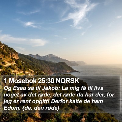1 Mosebok 25:30 NORSK Bible Verse Image