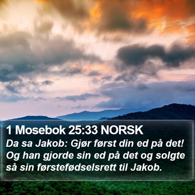 1 Mosebok 25:33 NORSK Bible Verse Image