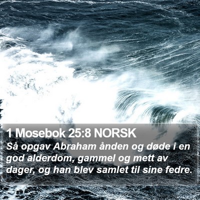 1 Mosebok 25:8 NORSK Bible Verse Image