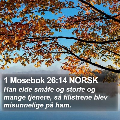 1 Mosebok 26:14 NORSK Bible Verse Image