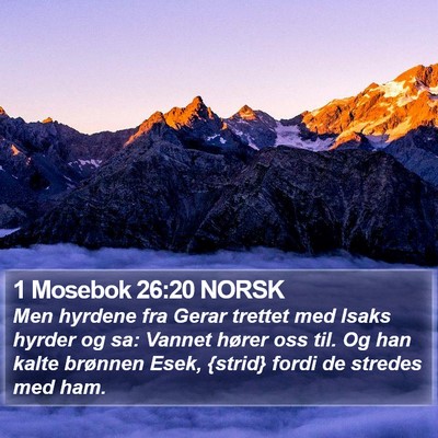 1 Mosebok 26:20 NORSK Bible Verse Image