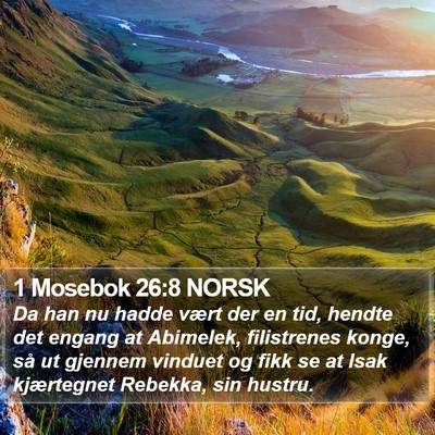 1 Mosebok 26:8 NORSK Bible Verse Image