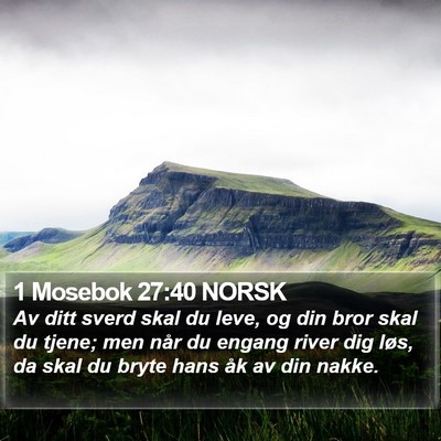 1 Mosebok 27:40 NORSK Bible Verse Image