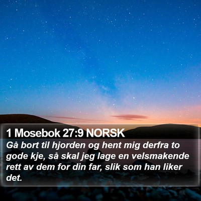 1 Mosebok 27:9 NORSK Bible Verse Image