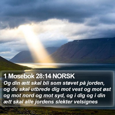 1 Mosebok 28:14 NORSK Bible Verse Image