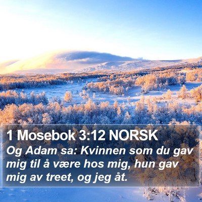 1 Mosebok 3:12 NORSK Bible Verse Image