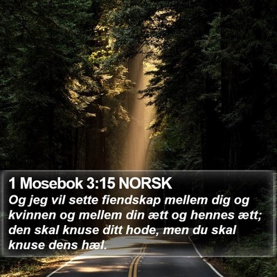 1 Mosebok 3:15 NORSK Bible Verse Image