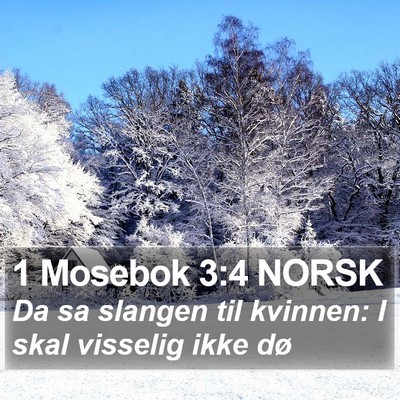 1 Mosebok 3:4 NORSK Bible Verse Image