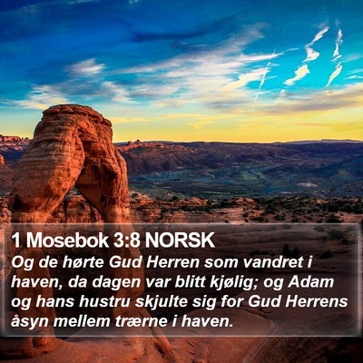 1 Mosebok 3:8 NORSK Bible Verse Image