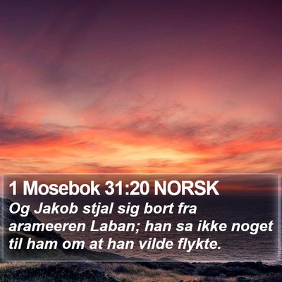 1 Mosebok 31:20 NORSK Bible Verse Image