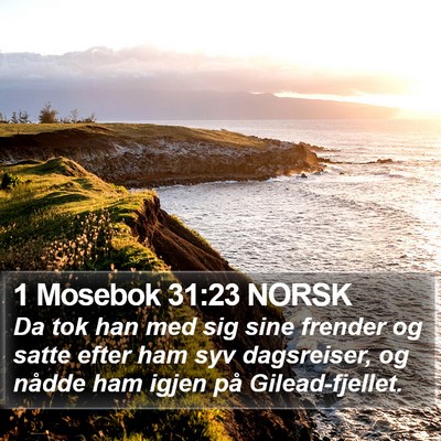 1 Mosebok 31:23 NORSK Bible Verse Image