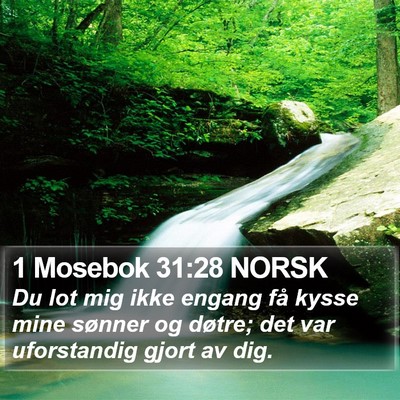 1 Mosebok 31:28 NORSK Bible Verse Image